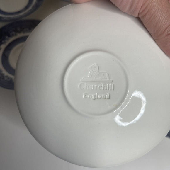 Vintage Churchill England Blue Willow Transferware Saucer (8) - Picture 6 of 9
